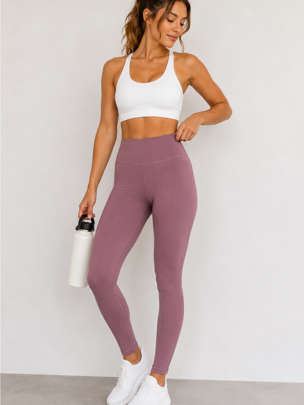 Fabletics Mauve Purple High Waisted Leggings Small Full Length Activewear
